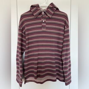 Long Sleeve Polo Shirt Hoodie